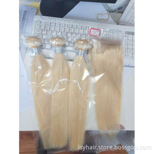 Lsy Private Label Blonde Virgin Mink Brazilian Hair High Quality Custom Logo Virgin Hair Brazilian Human Hair Extensions